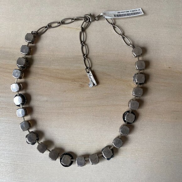 NWT Mariana Champagne Peach Rosette Necklace Silver Plated Floral Pearl Whimsy - Picture 14 of 14